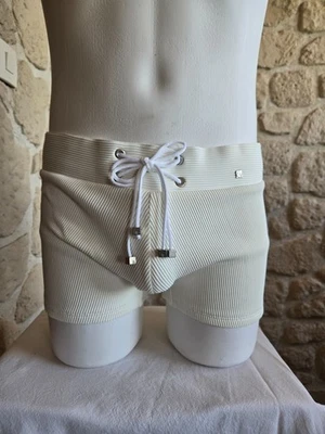 Boxer de bain blanc taille M marque Les Garçons Paris - Photo 1/4