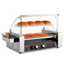18 Hot Dog 7 Roller 1050W, Grill Cooker 7 Rollers, silver