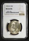 1953-D Ben Franklin Half Dollar MS 66 FBL NGC
