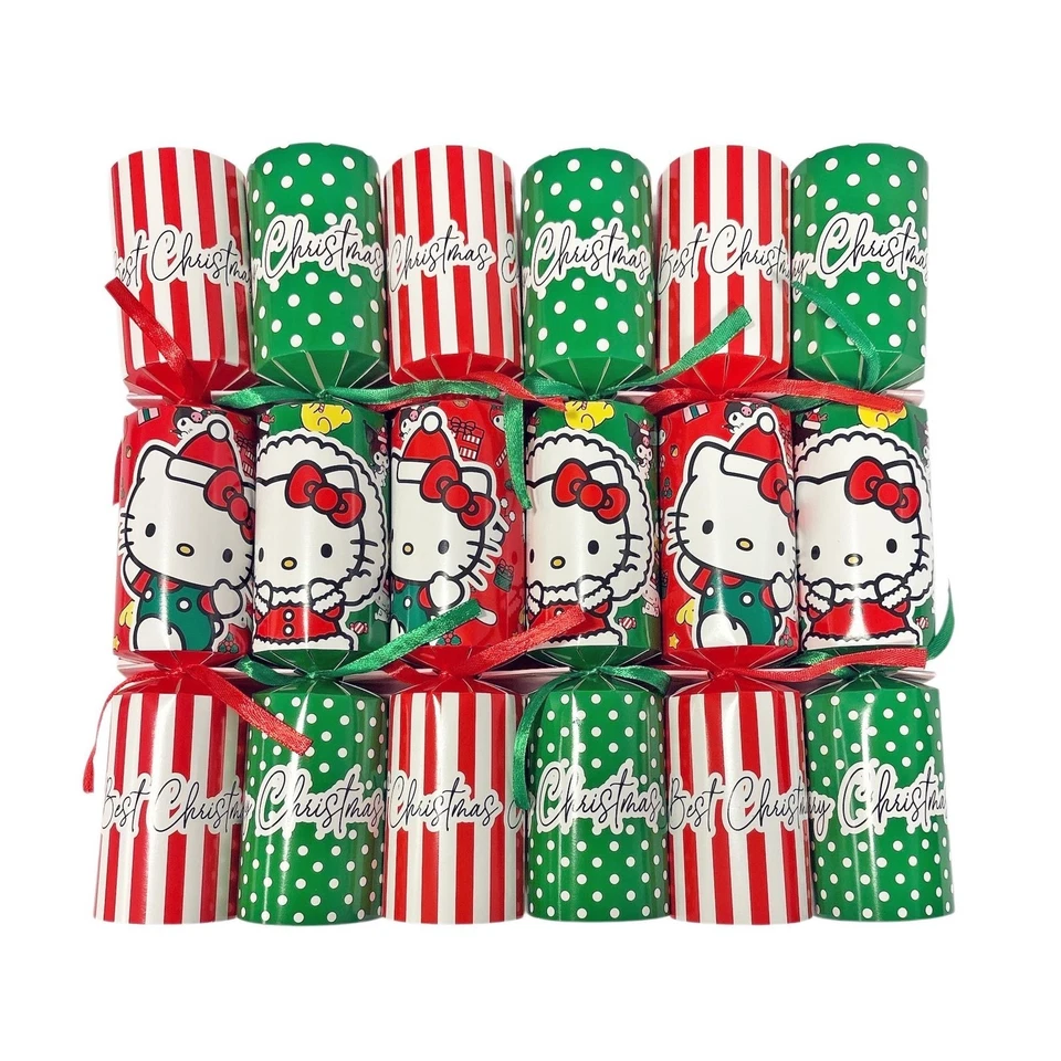 6X Crackers de Navidad Hello Kitty & Friends Fiesta para Niños Juegos Cena Mesa - Imagen 3 de 4