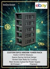 Custom V2 5-Slot ESP32 Wroom Tower Rig Nerd Miner | Ventilated Stand⛏️