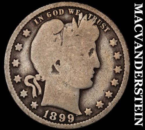 1899-O Silver Barber Quarter - Scarce  Semi-key  Better Date  No Reserve  #i7607