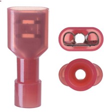 100 Pcs Red Nylon Female Spade Connectors Quick Disconnect Wire Terminals Ins...