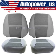 For 06-10 Dodge Ram 5500 Driver & Passenger Bottom & Top Seat Cover Cloth Gray