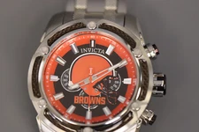 INVICTA NFL Men 52mm Stainless Steel Silver White+Brown+Red dial VD54 Quartz