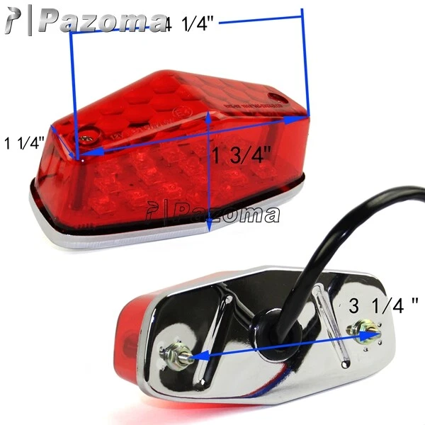 Motorcycle Lucas Style 12V LED Rear Brake Stop Taillight For BSA Norton Chopper - Image 2 of 4
