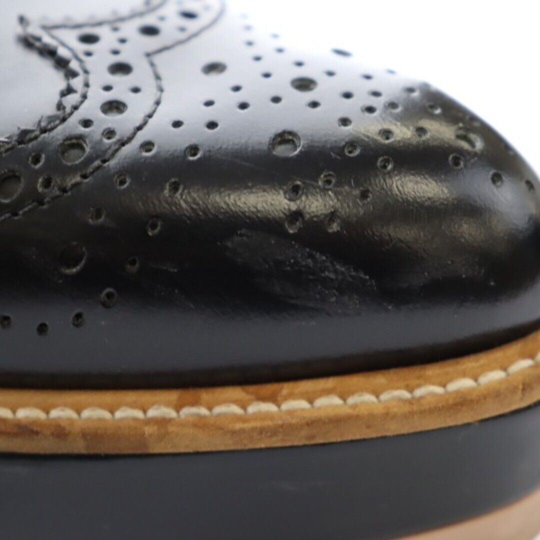 Prada Platform Loafers Leather Wingtips 34.5 21.5… - image 8