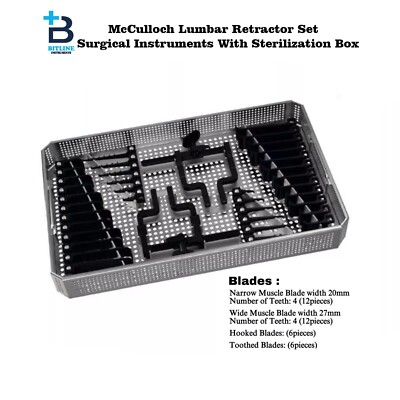 #ad McCulloch Lumbar Retractor Set Surgical Instruments With Sterilization Box $430.00
