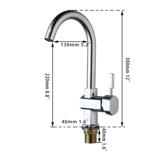 Stainless Steel Kitchen&Bathroom Basin Sink Faucet Single Handle/Hole Mixer Taps - Picture 2 of 7