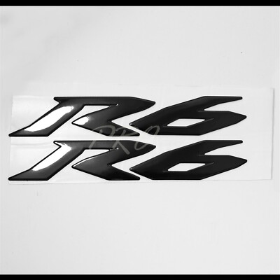 Pro_Bikery 3D Logo Emblem Decal Set + Laser Neo Chrome Sticker For YZF-R6/R6S – Black Polished