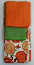 Fall Themed Kitchen Towel - 3 Piece Set - Drying Mat, Dish Cloth, Dish Towel