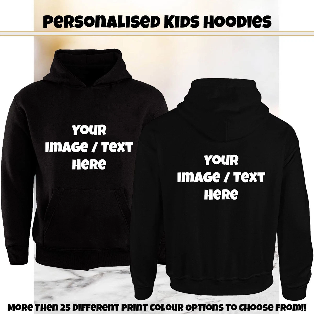Personalised kids online hoodies