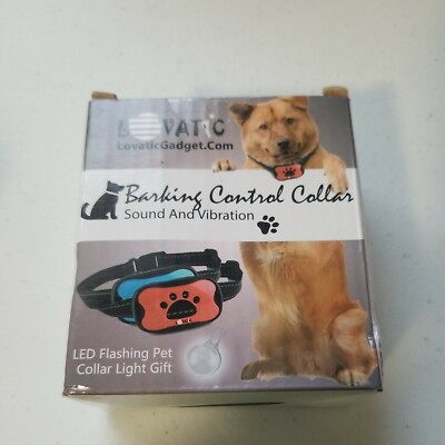 Barking Control Dog Collar by Lovatic with Led Flashing Light Sound Vibrations