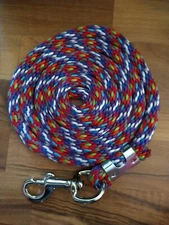 Horse Nylon poly round Lead Rope 80 inches with Silver Swivel Snap multi colored