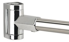 5' Stainless Steel Curved Shower Rod - Polished Hex Mount Designer Look