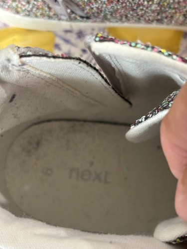 Next Ladies Hi Top Glittery Unicorn Trainers Sneakers Pumps Size Uk 6 EU 39 - Picture 7 of 11