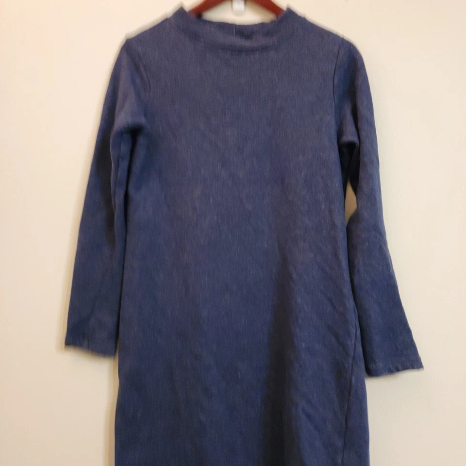 PATAGONIA Montaje Esterlina Orgánico Azul Midi Sudadera Vestido Pullover Talla Pequeña Foto 3 de 4