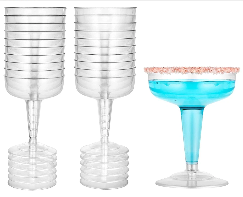 Disposable Plastic Wine Cups, 6 Per Pack - Disposable Party Cups