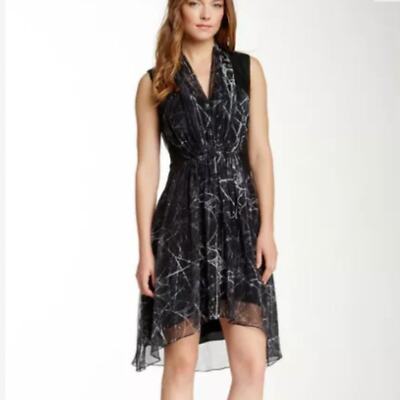 Haute Hippie Black Sleeveless Silk Leather Dress Small