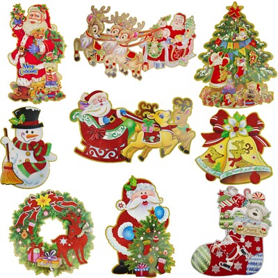 Wandbilder Fensterbilder 3D Weihnachtsbild Weihnachten 9 super süße Motive 