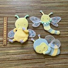 Snug as  a Bug Baby Nursery Plush Wall Hanging Decor Kids Line Set of 3 Bee