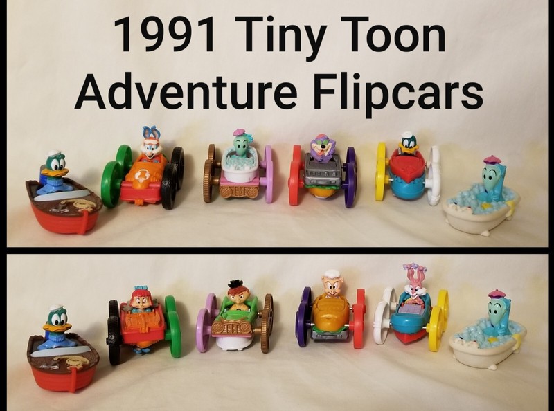 McDonald's Tiny Toons Adventure Flip Cars Happy Meal Toys - 1991