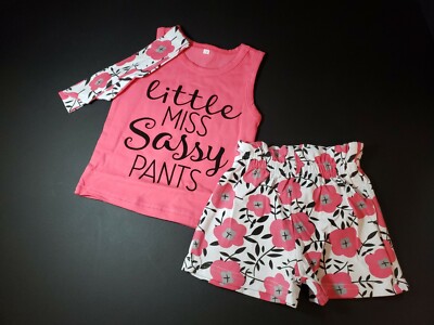 3pc Toddler Baby Girl Floral Flower 