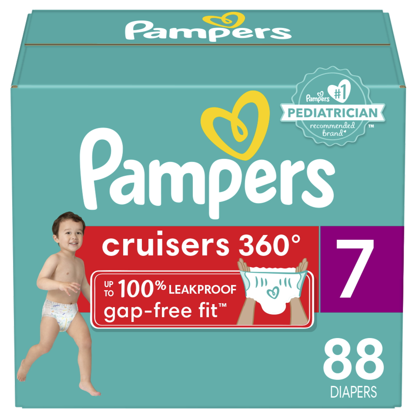 Pampers Cruisers 360 Diapers Size 7, 88 Count (Select for More Options)