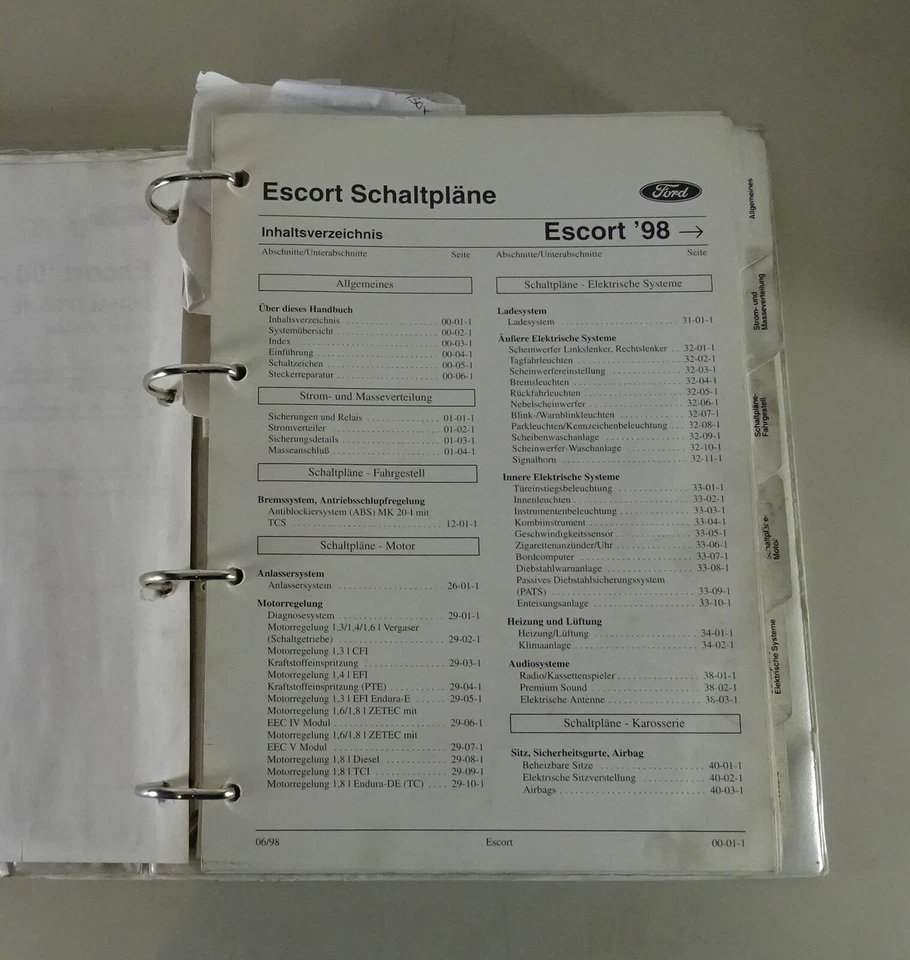 Manual de Taller Diagramas Cableado / Eléctrico Ford Escort Cabrio desde Año - Imagen 3 de 4