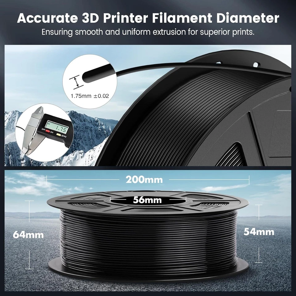 JAYO 10KG/20KG PLA Meta PETG PLA+ SILK ABS 3D Printer Filament 1.75mm 1.1KG LOT - Image 2 of 4