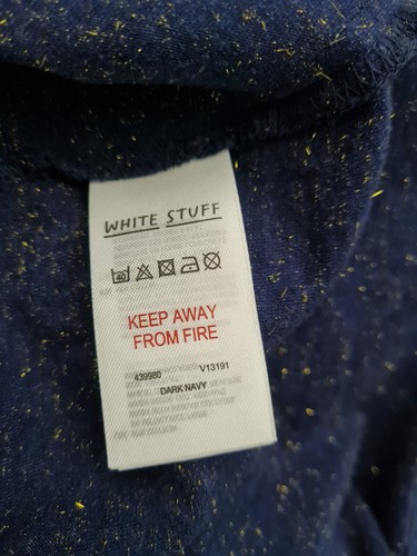 White Stuff Nelly Blue Navy Gold Top. UK 6, New Without Tags - Picture 11 of 11