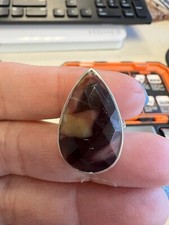 New Sterling Silver Faceted Mookaite Jasper Ring 7