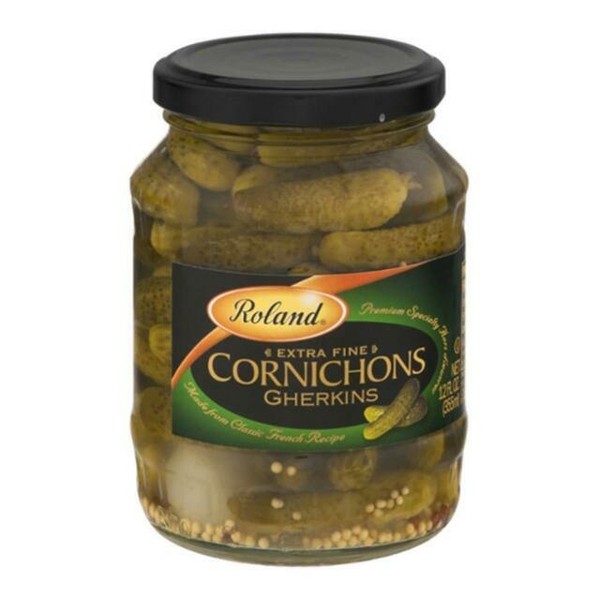 Roland Premium French Style Gherkins Cornichons 12 Oz Net WT Organic