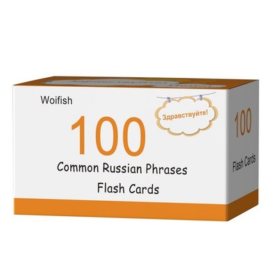 100 Essential Russian Phrases Flash Cards for Adults - Pocket Size, White