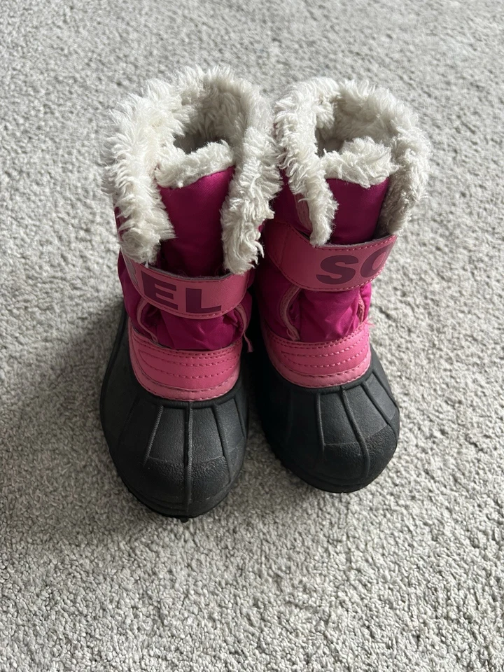 Botas de nieve Sorel Commander para niñas pequeñas talla 9 rosa impermeables aisladas invierno Foto 3 de 4