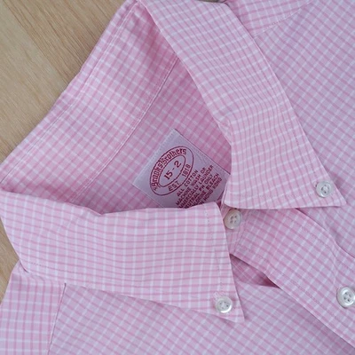 Brooks Brothers Est 1818 Dress Shirt 15 /32 Pink Tattersall Vintage Hong Kong - Image 1 of 4