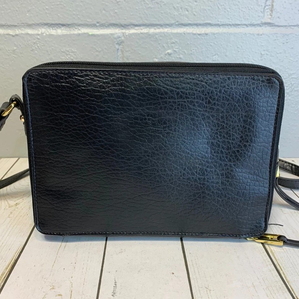 Juicy Couture Black Crossbody Bag Gold Lips Logo Y2K Purse - Image 2 of 4