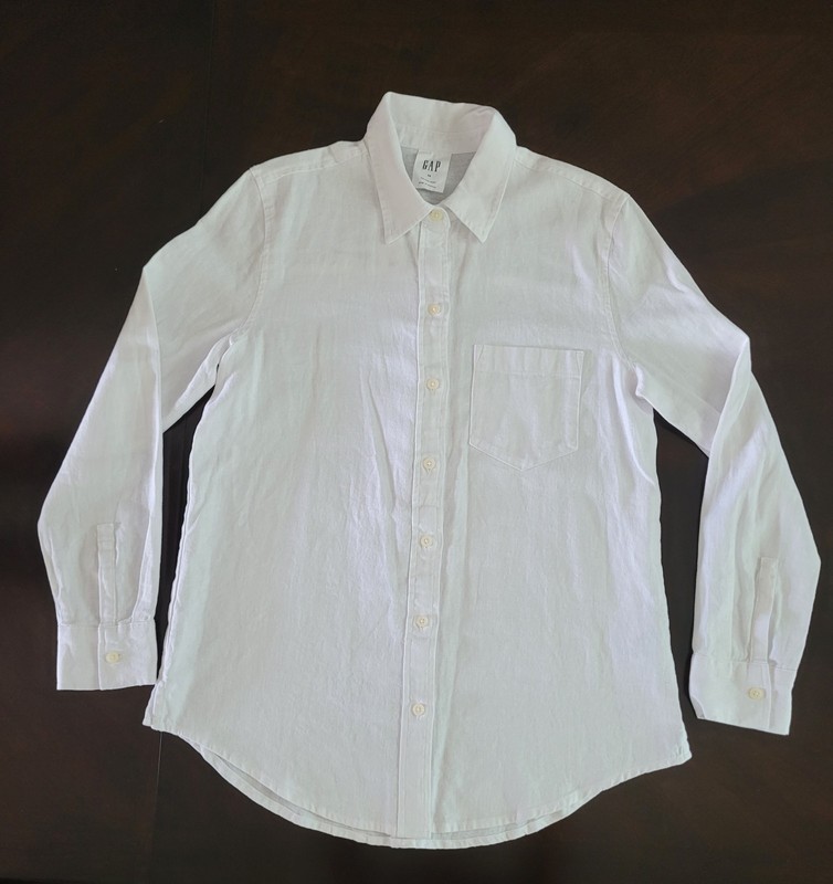GAP Women's Linen Blend Easy White Shirt Small