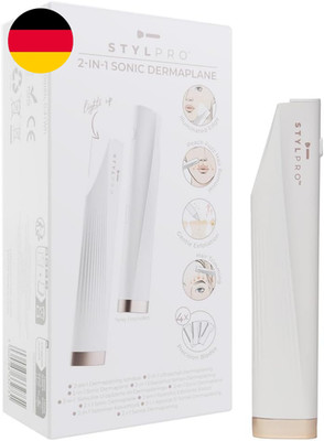 2-In-1 Schall-Dermaplane & Trimmer: Beleuchteter Rand, Wiederaufladbar, Kabellos