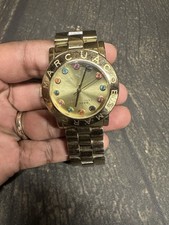 Marc Jacobs Quartz Watch MBM3141 Women 50m Gold Tone Steel Need Battery