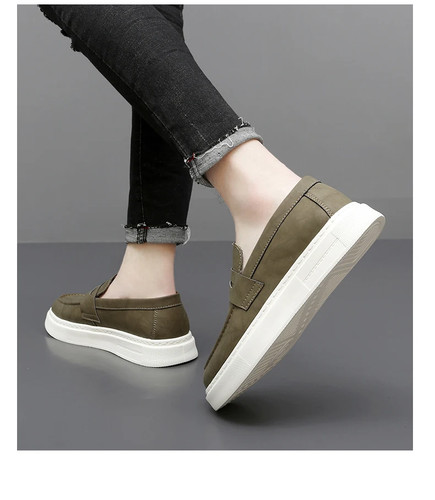 Mocassini slip-on uomo sneakers casual antiscivolo outdoor passeggio scarpe tavola guida - Foto 23 di 26