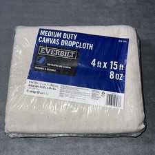 NEW EVERBILT 4 Ft x 15 Ft Canvas Drop Cloth Medium Duty