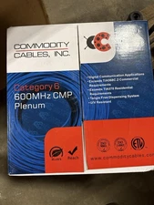 Commodity Cables Cat6 CMP Plenum 600MHz Ethernet Cable Tangle-Free 1000ft RoHS