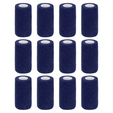 12 Pack Bandage Wrap 4" x 5 Yards Self Adhesive Tape Roll Navy Blue