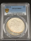 1883-O Morgan Silver Dollar PCGS MS63 Nice Rim Toning Gold Shield