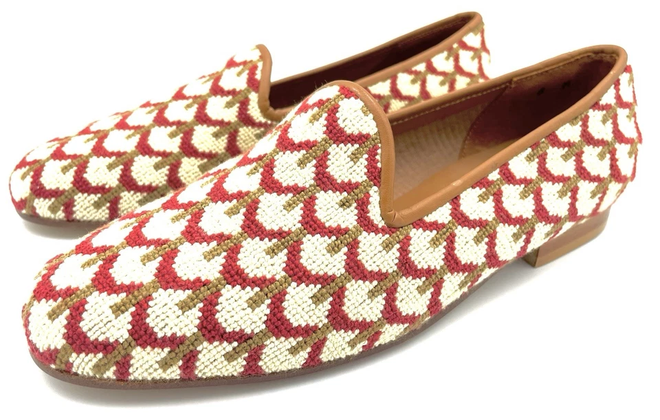 Женские винтажные мокасины Zalo с вышивкой размер 6 М гобелен тапочки Испания - Изображение 2 из 4