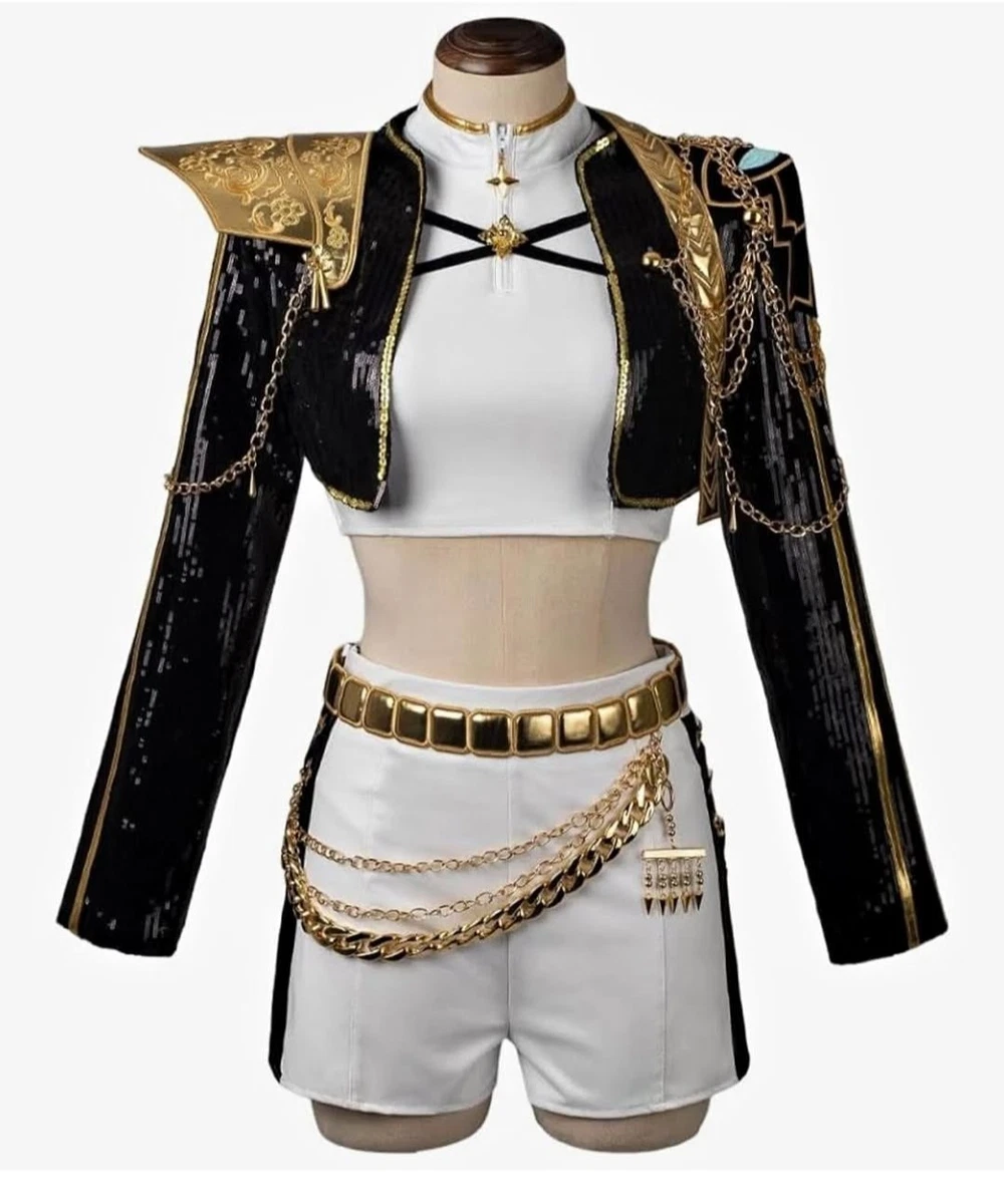 K-Pop Demon Hunters Costume Rumi Golden Cosplay Fancy Dress Outfit | eBay