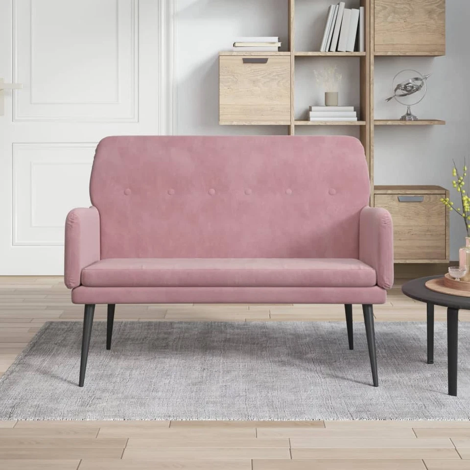 Banc 108x79x79 cm Velours Banquette Siège d'Entrée Salon Multicolore vidaXL - Photo 3/4