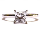 IGI 14k white gold 1.54ct Lab grown diamond princess cut engagement ring 3.4G