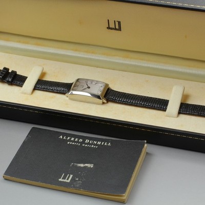 Near Mint / Full Set Dunhill Centenary Rectangular Tank Manual 21mm Ladies Watch